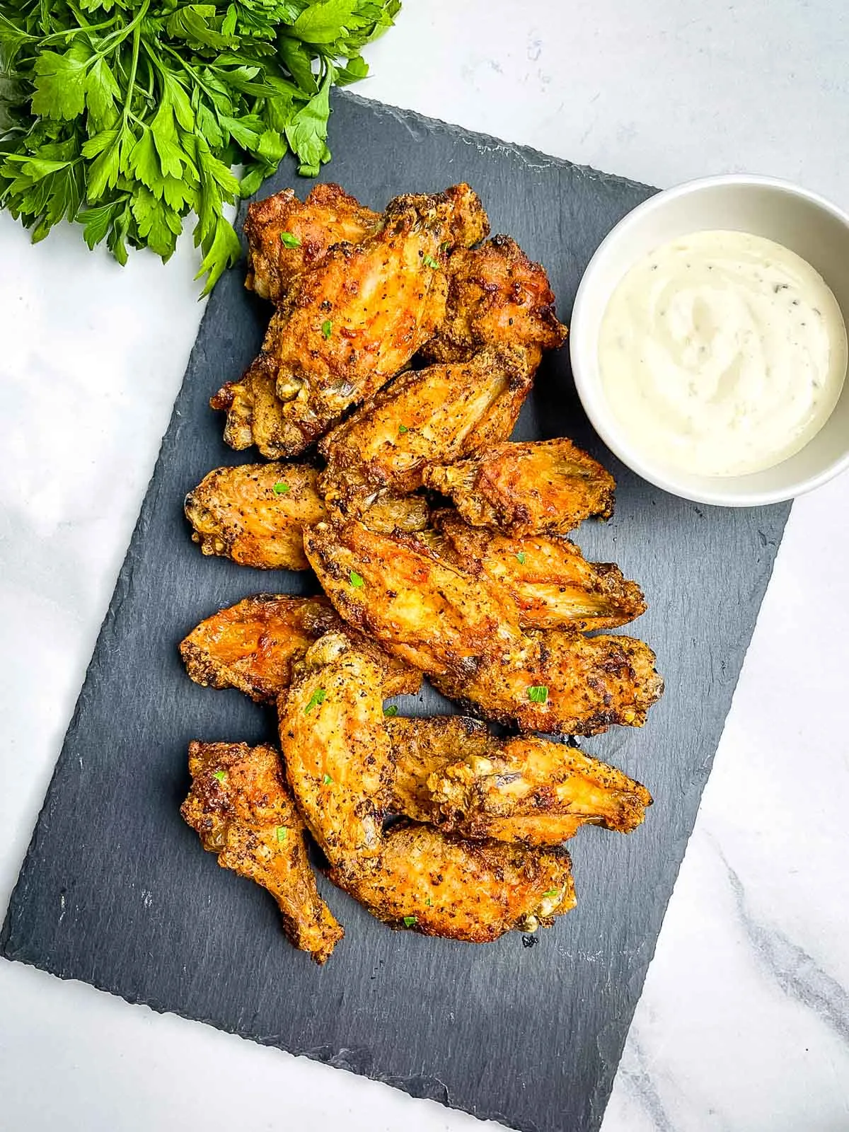 Crispy air fryer chicken wings from Winding Creek Ranch