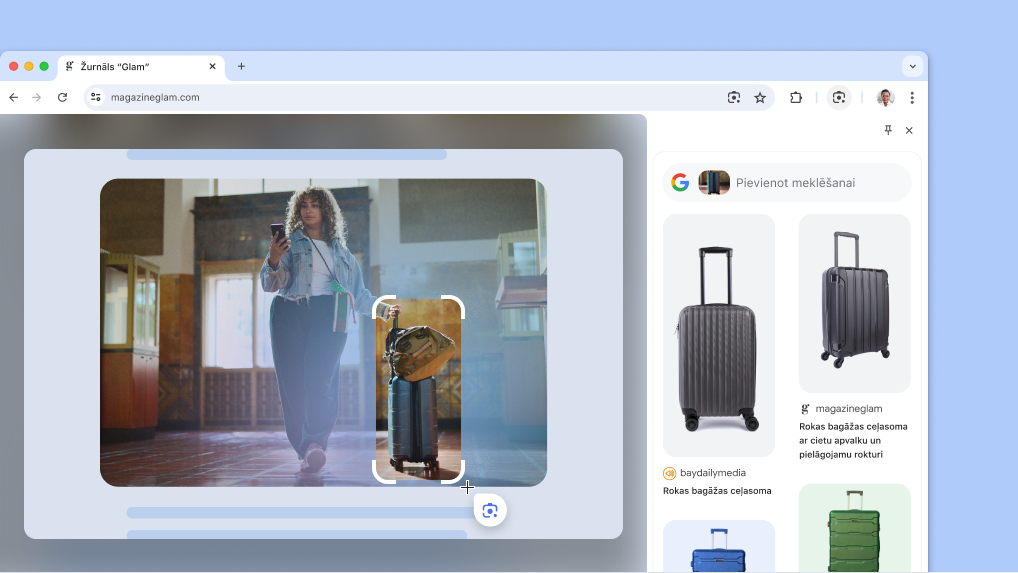 Pakalpojums Google Lens produkta lapā.