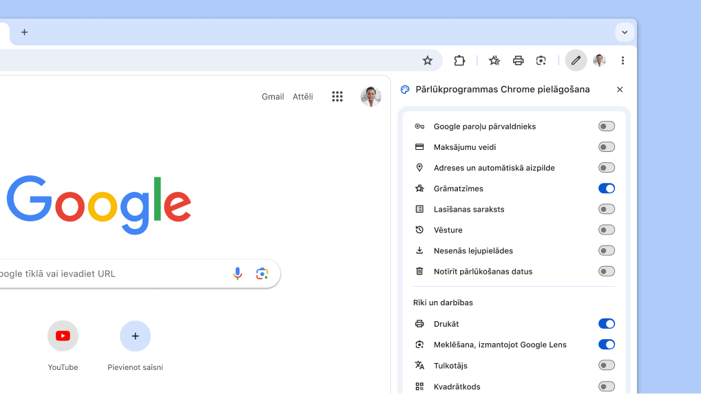Jauns rīkjoslas pielāgošanas veids